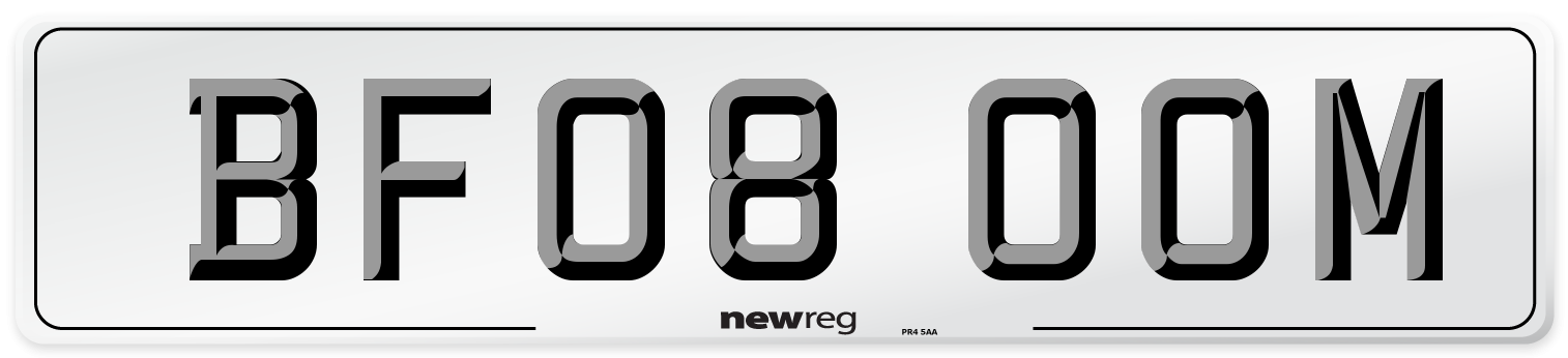 BF08 OOM Number Plate from New Reg